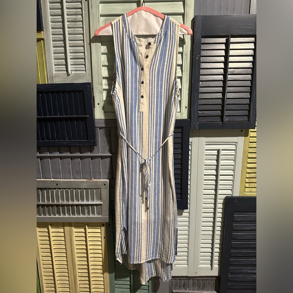 Splendid stripe linen shirt dress